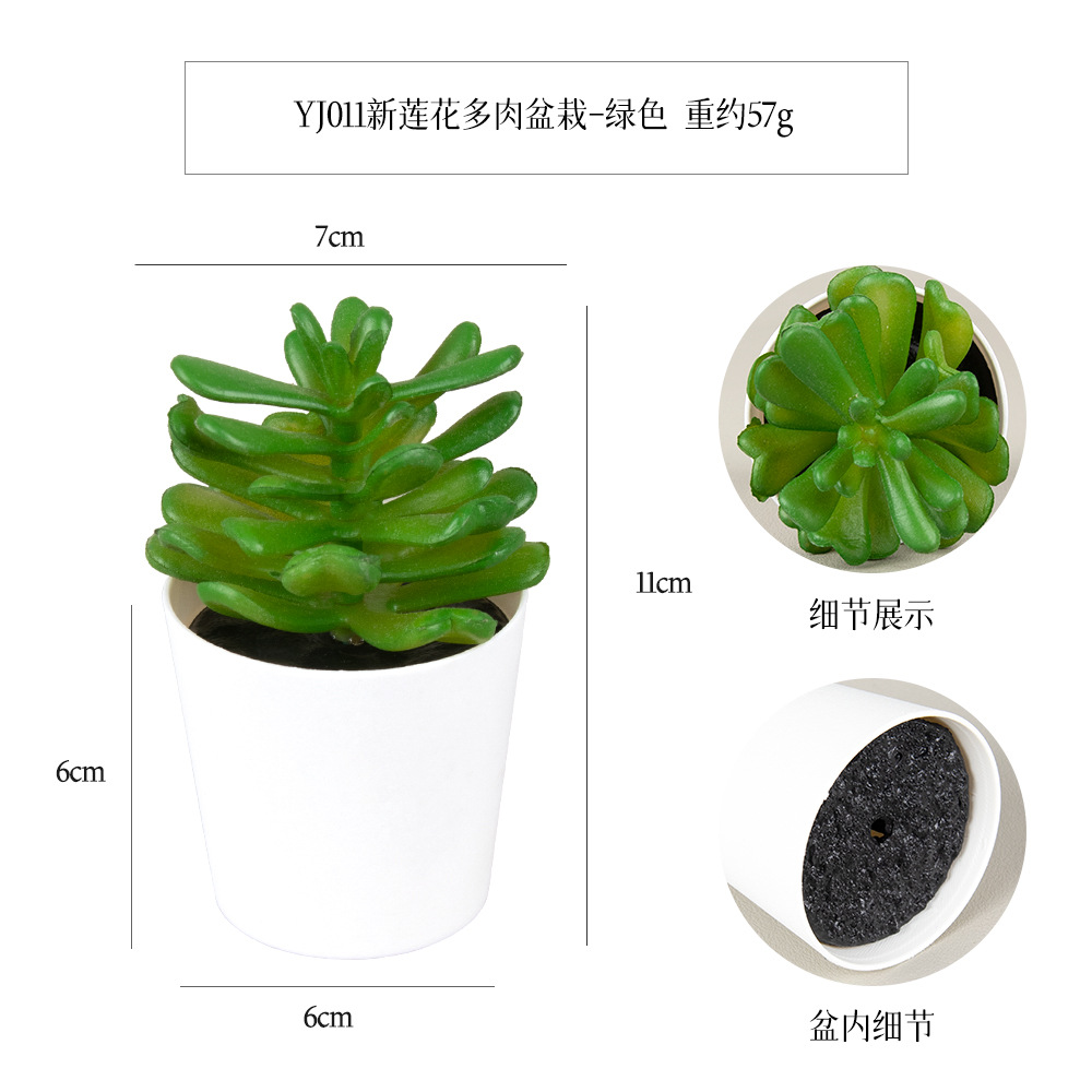 Simulación nuevo loto suculentas mini olla simulación plástico esmerilado pequeño bonsai escritorio decoración regalo simulación suculenta
