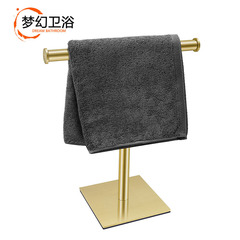 Factory Cross-border 304 stainless steel vertical towel rack T-shaped brushed gold desktop storage rack bathroom hand towel rack hotel