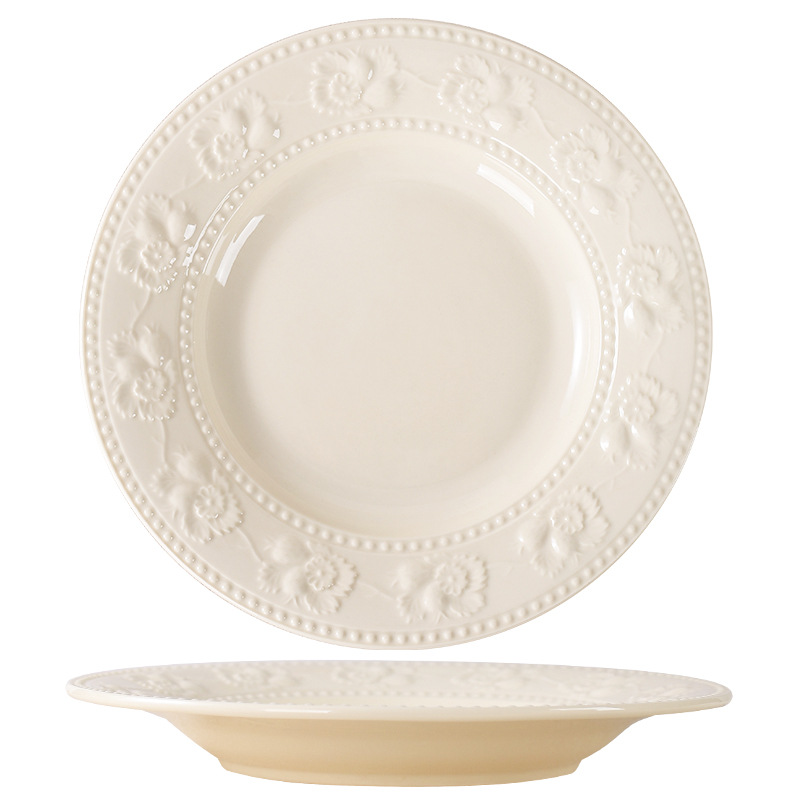 fresas en relieve de alto valor plato de cerámica platos de platos domésticos de alta calidad plato de flores horneado de alta temperatura plato de platos image 5