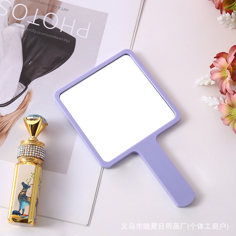 手持小方镜手柄方形化妆镜DIY小镜子手持高清便携小镜子批发|undefined