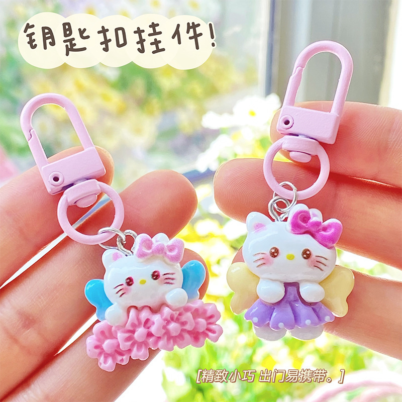 新しいさくら猫キーホルダーペンダント携帯電話かわいいペンダントジュエリー親友カップルバッグキーホルダーアクセサリー|undefined