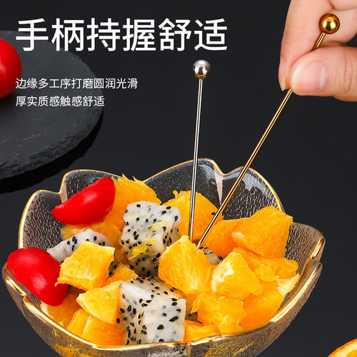 Directly supplied from the manufacturer, 304 stainless steel high-looking fruit needles, creative colorful snack decorations, dessert fruit plates and fruit picks
