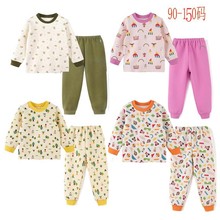 日系儿童空气棉保暖套装男童女童家居服纯棉夹棉男女童保暖内衣套