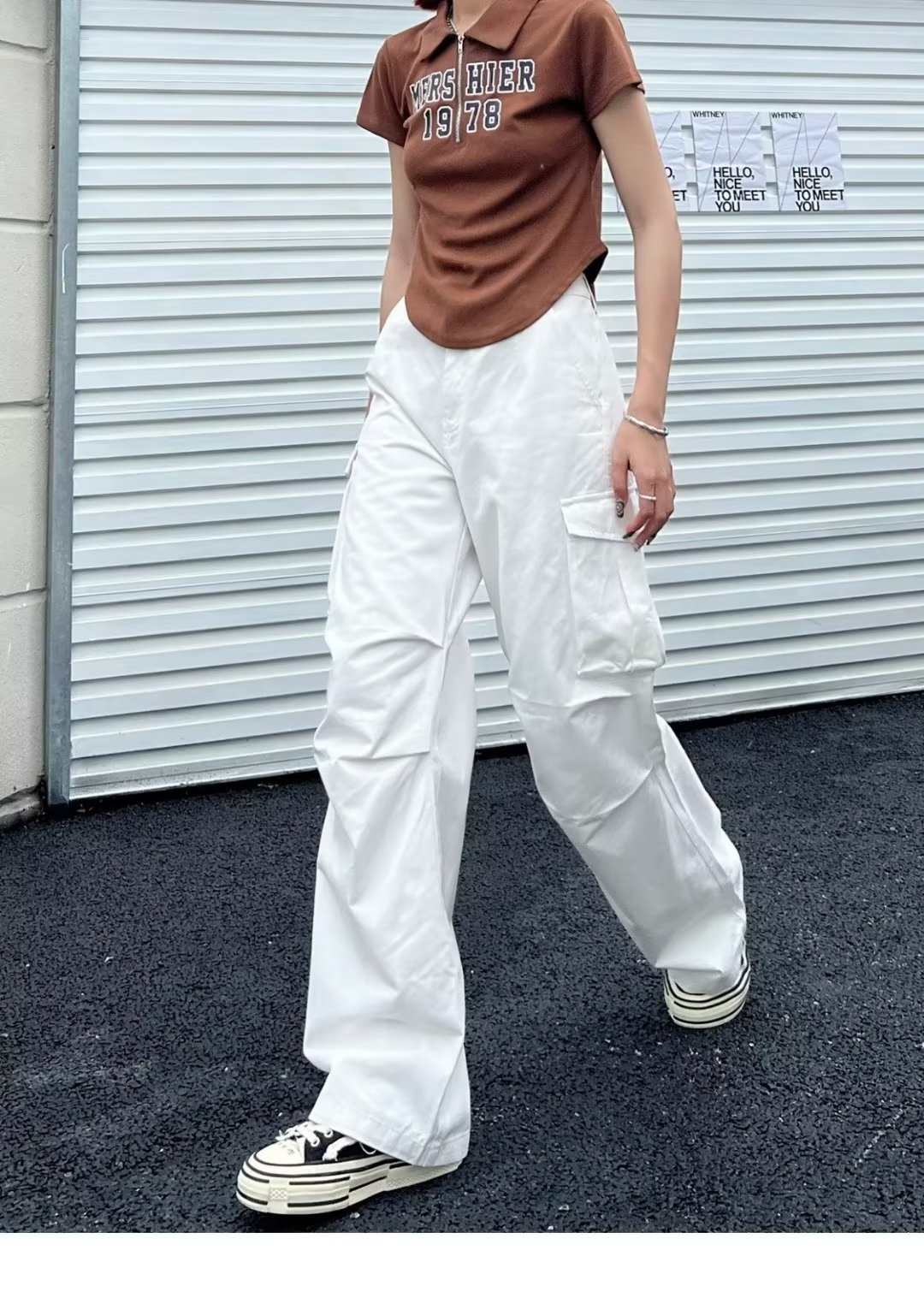 Brown Cargo Pants Image 4