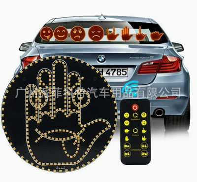 Interactive Anti-Rear Collision Warning – License plate lamp - smiley-face-gesture