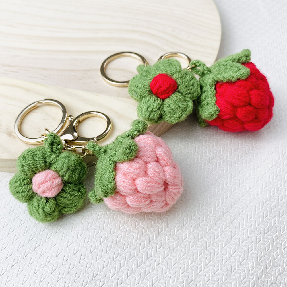 30g Weight Keychain Classification Cute Flower Strawberry Yarn Women's Keychain