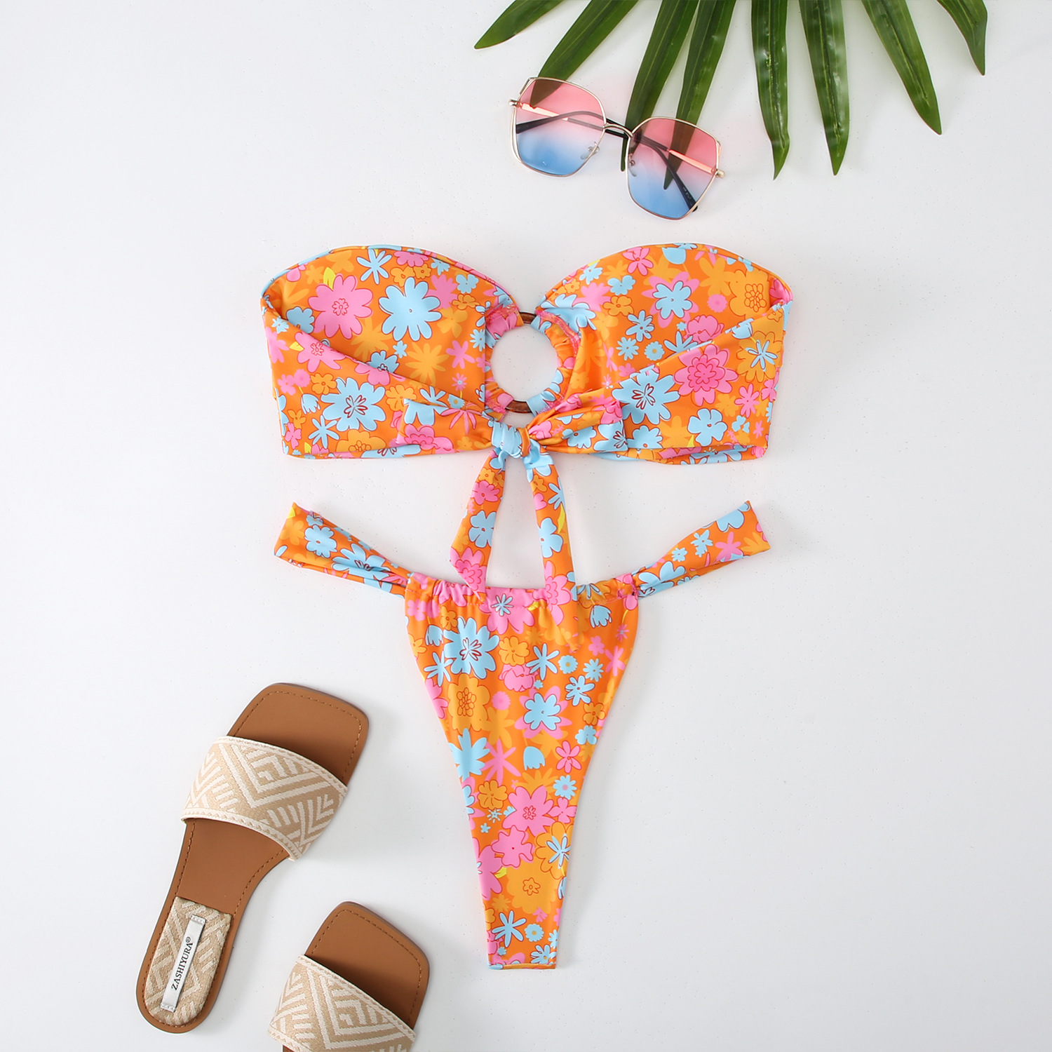 210g Weight Sexy Feel Of Sensation Low Waist Panties Waist Bikini Panties Style Bra&Panty Set Bra Category Nylon Fabric Type 2 Pieces Set Quantity Swimming Pool, Beach Occasion Ditsy Floral Pattern Full Coverage Bra Cup Women's Gender Women's Ditsy Floral 2 Pieces Set Bikinis Swimwear 27