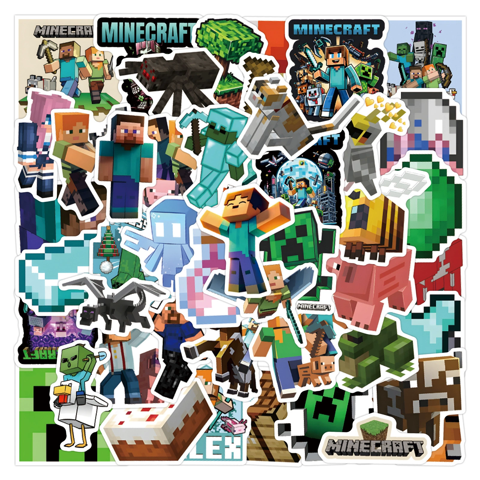 55 игр Minecraft мультяшка граффити наклейки чемодан водяной стакан скейтборд наклейки оптом