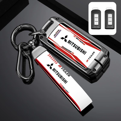 GAC Mitsubishi Outlander Key: Car key bag - box-packaging-model-a-smart-shell-hand-strap-buckle-track-white-and-red