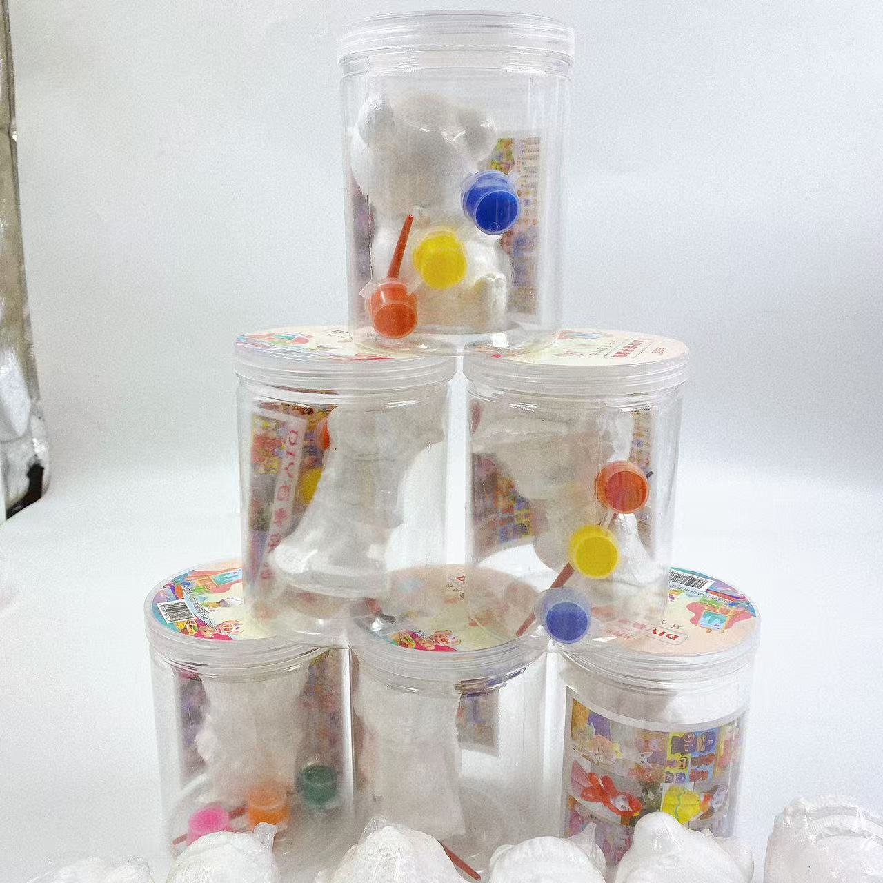 Juguetes para niños pintados muñecas de yeso tridimensionales DIY pintadas a mano barril puzzle graffiti creativo 2 yuan al por mayor