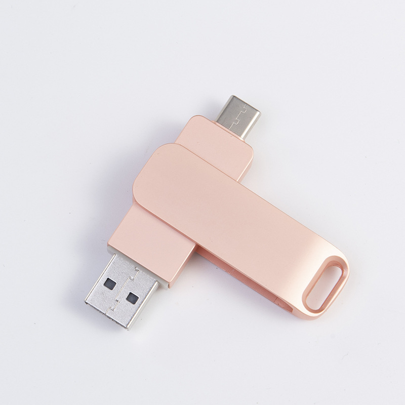 工場卸売 U ディスク大容量カスタマイズされた携帯電話とコンピュータ兼用 128 グラム金属回転タイプ c U ディスク usb|undefined