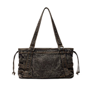 (Wholesale), sophisticated retro denim shoulder bag, one-shoulder bag, underarm bag, South Korea