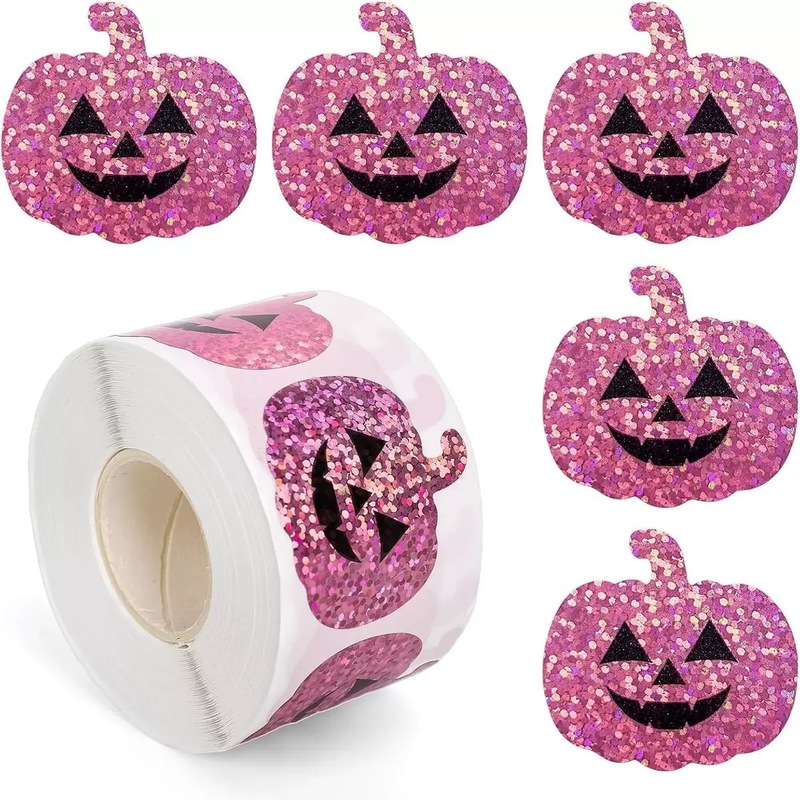 インクリエイティブハロウィンデーレーザーフラッシュ発光明るい色ステッカーギフトギフト装飾 diy 防水ラベル|undefined