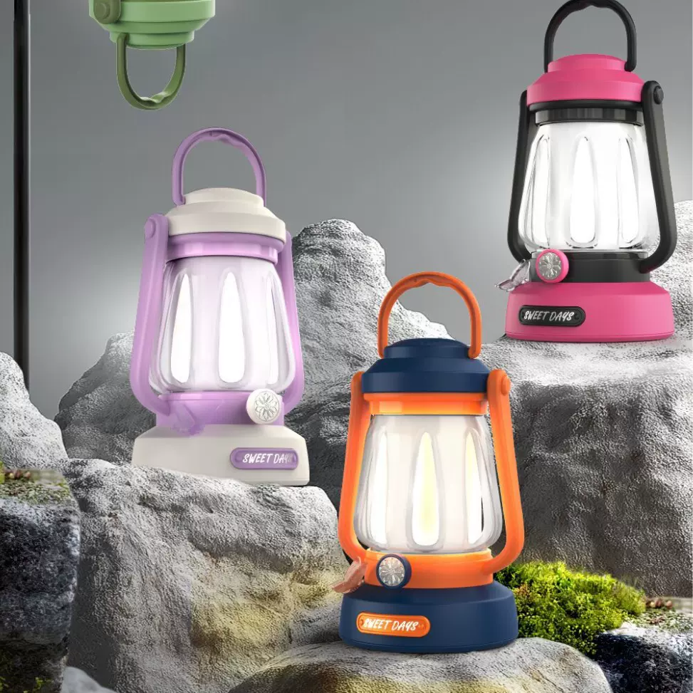 户外照明灯复古蝴蝶露营夜灯台灯USB充电4档灯光，无极调光呼吸灯