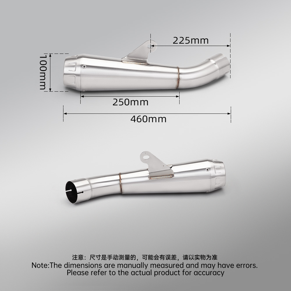 Suitable for Motorcycle Zhang Xue 500F Mid-Section Exhaust Pipe Aw30 Tail-Section Silencer, Connects to Original Exhaust