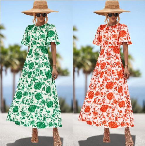 2025 Cross-Border New Product Amazon Independent Site Hot-Selling European and American Clothing Leaky Copper Strap Dress