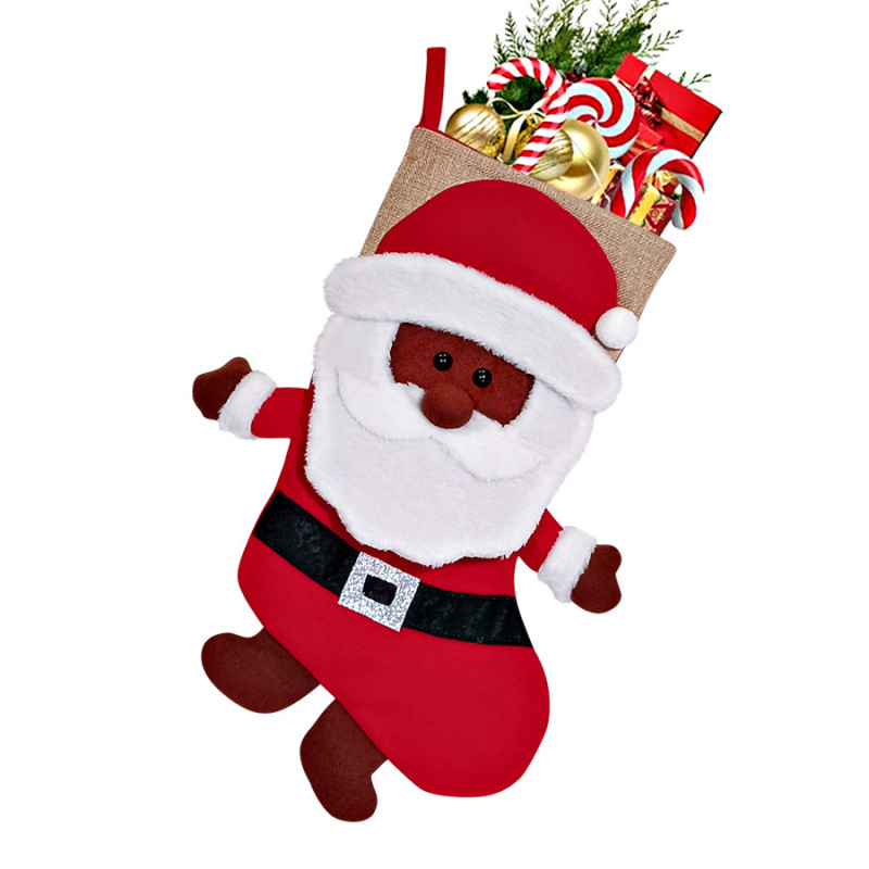クロスボーダークリスマス靴下装飾品ニット足付き黒顔老人人形クリスマスツリー装飾パーティープレゼント立体|undefined