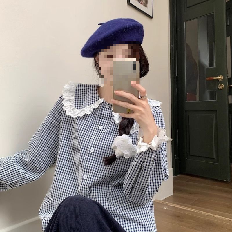 日系甜美娃娃领衬衫边马甲半身裙2025春秋新款时尚套装女|undefined
