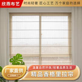 亚麻罗马帘窗帘客厅阳台透景纱帘可电动升降拉卷式卷帘透光不透人
