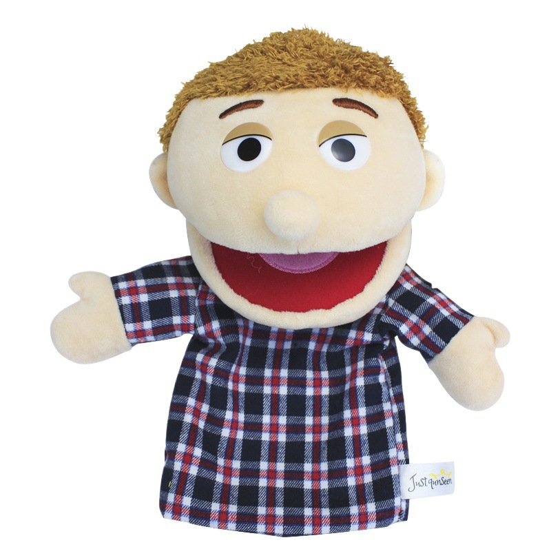 Nueva familia títere de peluche de juguete creativo kindergarten boca abierta Linda muñeca niños juego de rol muñeca