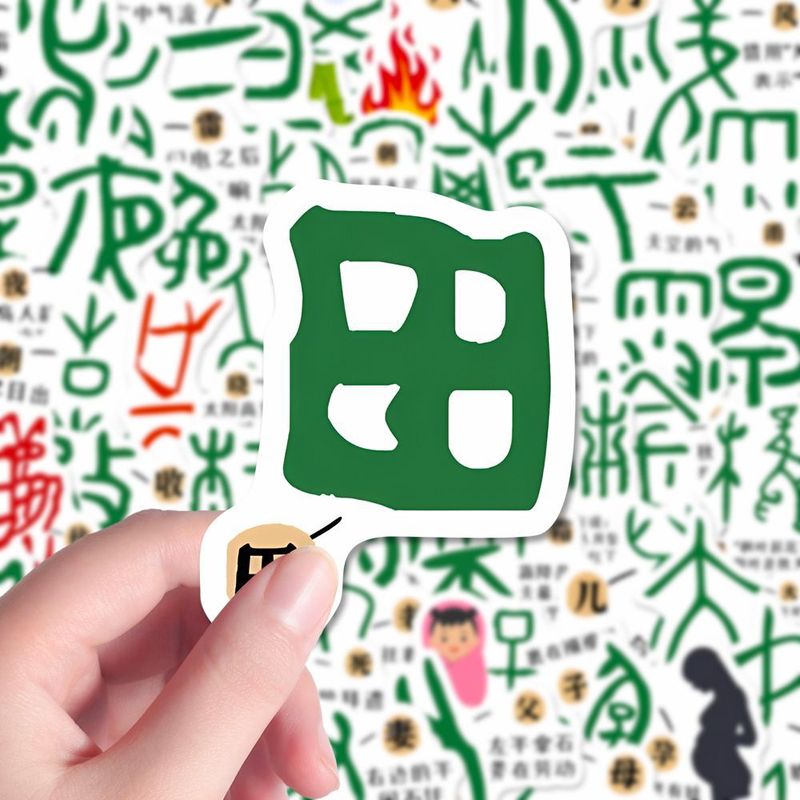 222张有趣的甲骨文贴纸个性创意趣味贴画装饰diy手账墙面桌面防水|undefined