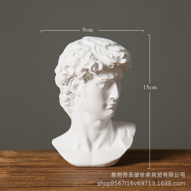 北欧のダビデの人物の樹脂の彫刻の石膏の顔の置物の客間の芸術の人物の家庭の装飾品の置物|undefined