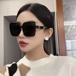 韩版街拍高级感眼镜黑色偏光墨镜女大脸显脸小网红字母时尚太阳镜