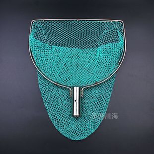 Fish net pocket copy net head stainless steel solid fishing net head large small eye fine mesh rod fishing accessories