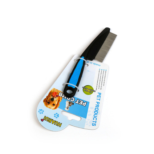 Pet comb pet comb long handle comb pet slit comb cat and dog cleaning comb stainless steel needle comb wholesale
