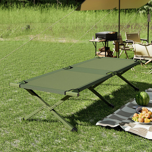 Wholesale Outdoor Folding Bed Single Portable Aluminum Alloy Lunch Break Camping Emergency Disaster Relief Simple Camp Bed
