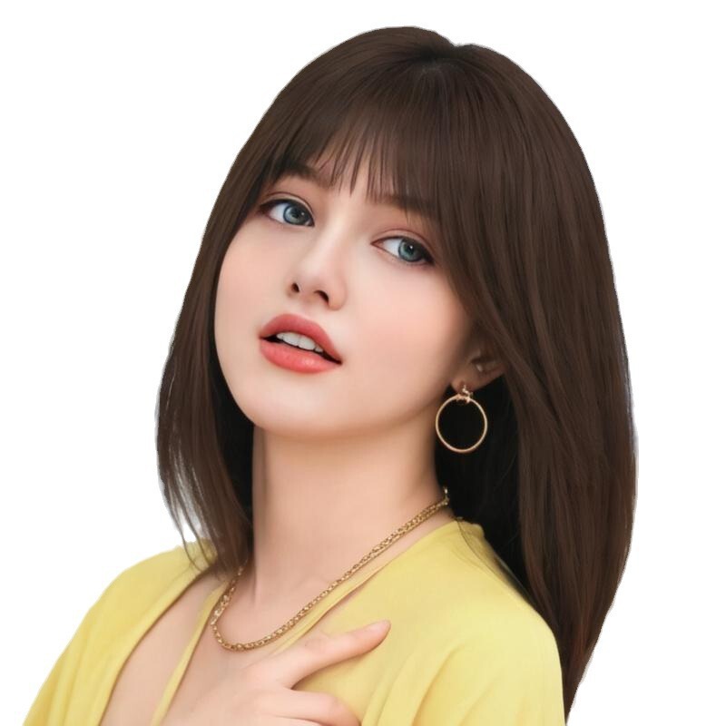 假发女齐肩短发波波头仿真发丝欧美时尚内扣短直发全头套厂家货源|undefined