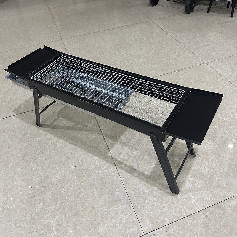 Plegable para el hogar engrosada estufa de barbacoa de acero negro al aire libre portátil libre de humo pequeña estufa de carbono estante para hornear suministro directo de fábrica