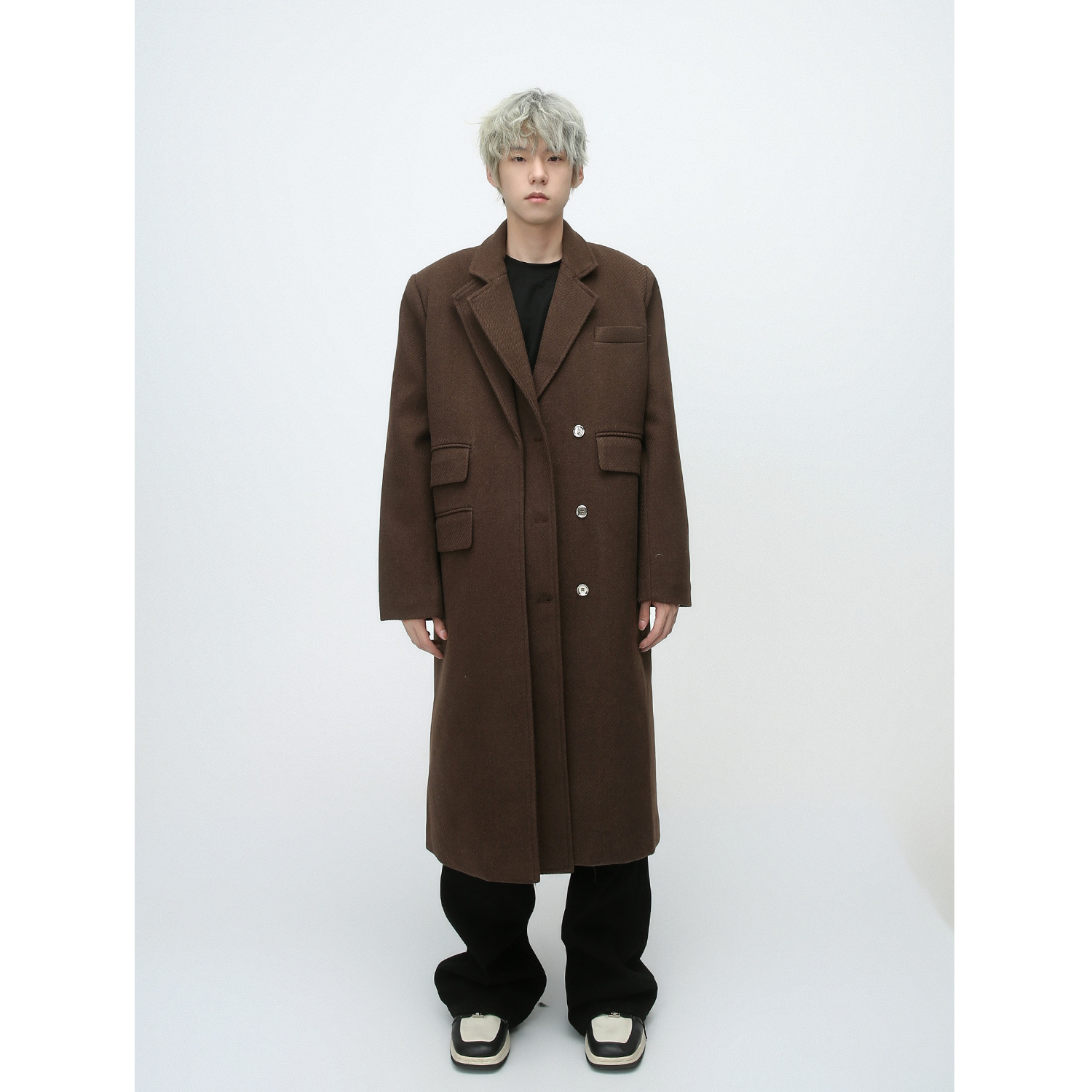 MTLCLOTHESMen's Clothing|Winter Retro Simple Shoulder Pads Thickened Mid-Length Coat Jacket For Men