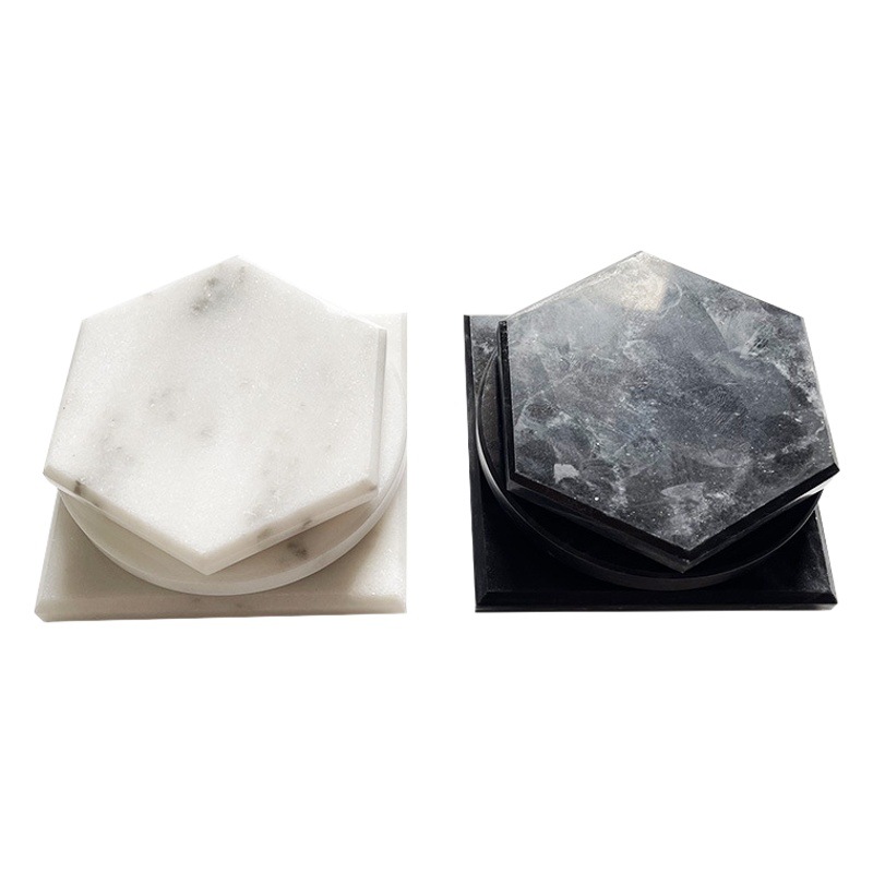 Fábrica al por mayor negro blanco gris natural mármol montaña hotel suministros café montaña ligero lujo placemat aislamiento pad