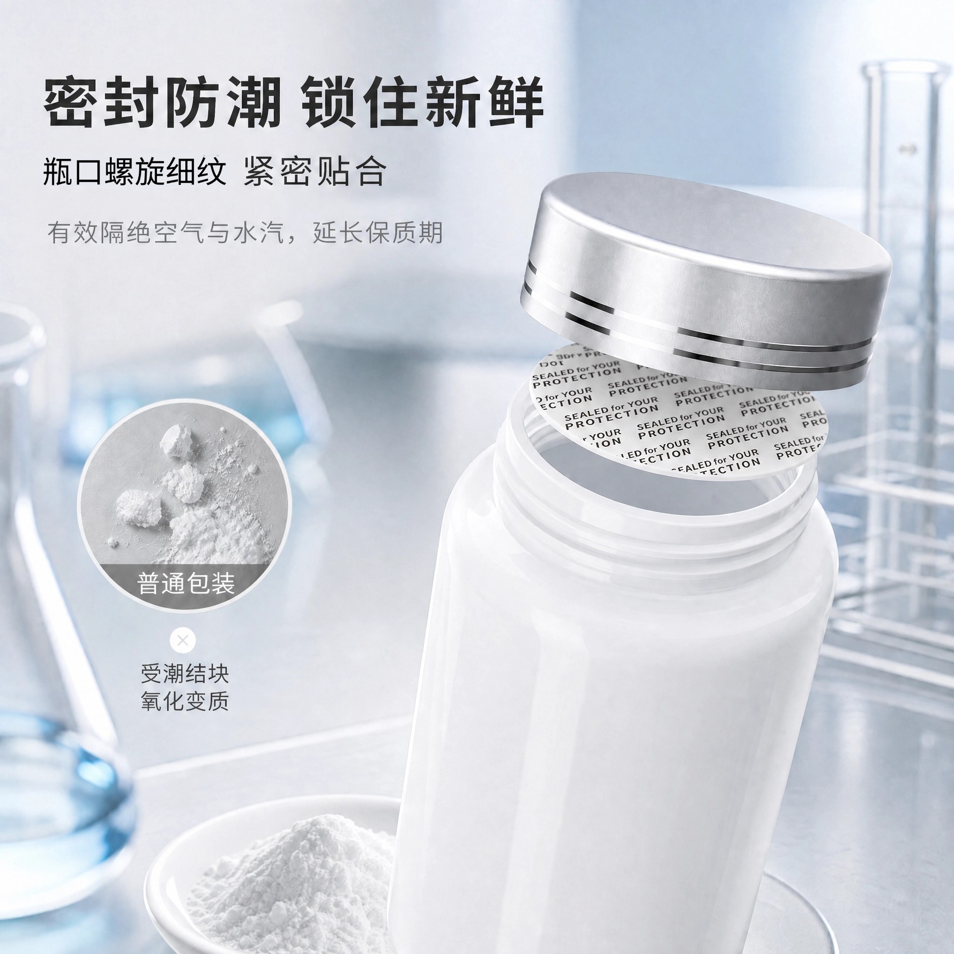 Botella de plástico PET con tapa, botella de grado alimenticio para caramelos en tabletas, tabletas de calcio con aceite de pescado de 100 ml, botella de plástico para vitaminas, botella vacía image 3