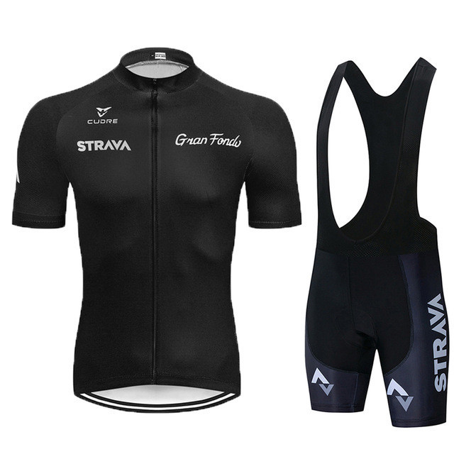 Conjunto de ropa de ciclismo STRAVA, tirantes cortos y camiseta de verano, transpirable y cómoda, lista para envío