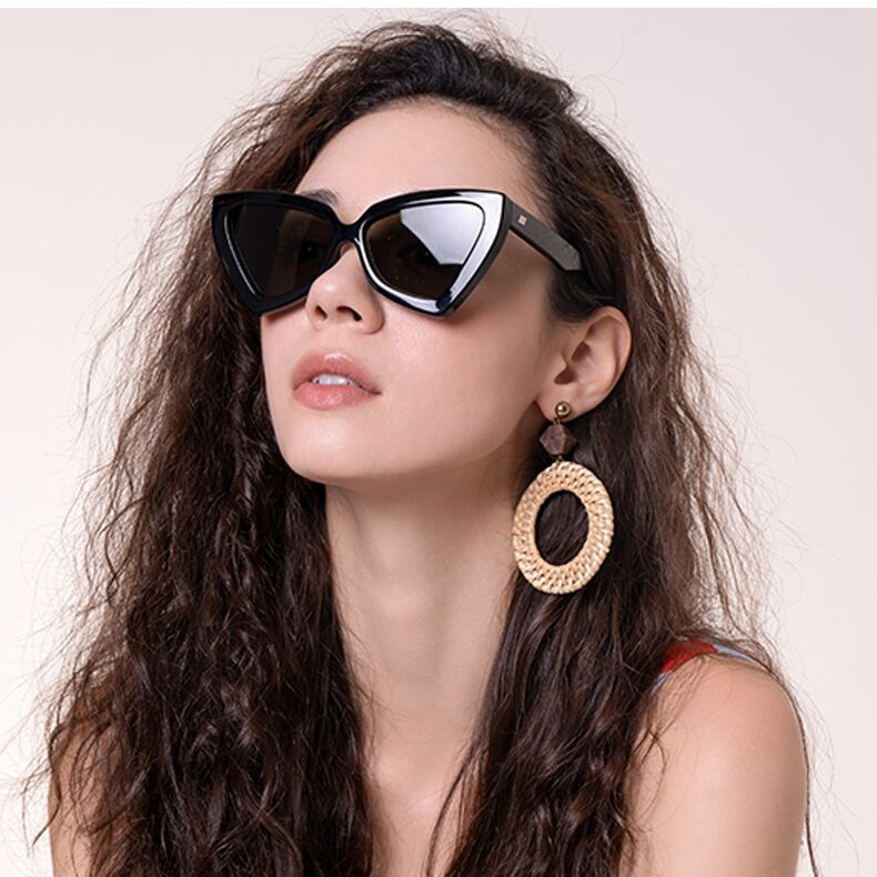 New Cat Eye Irregular Frame Solid Color Leopard Sunglasses Wholesale Nihaojewelry display picture 19