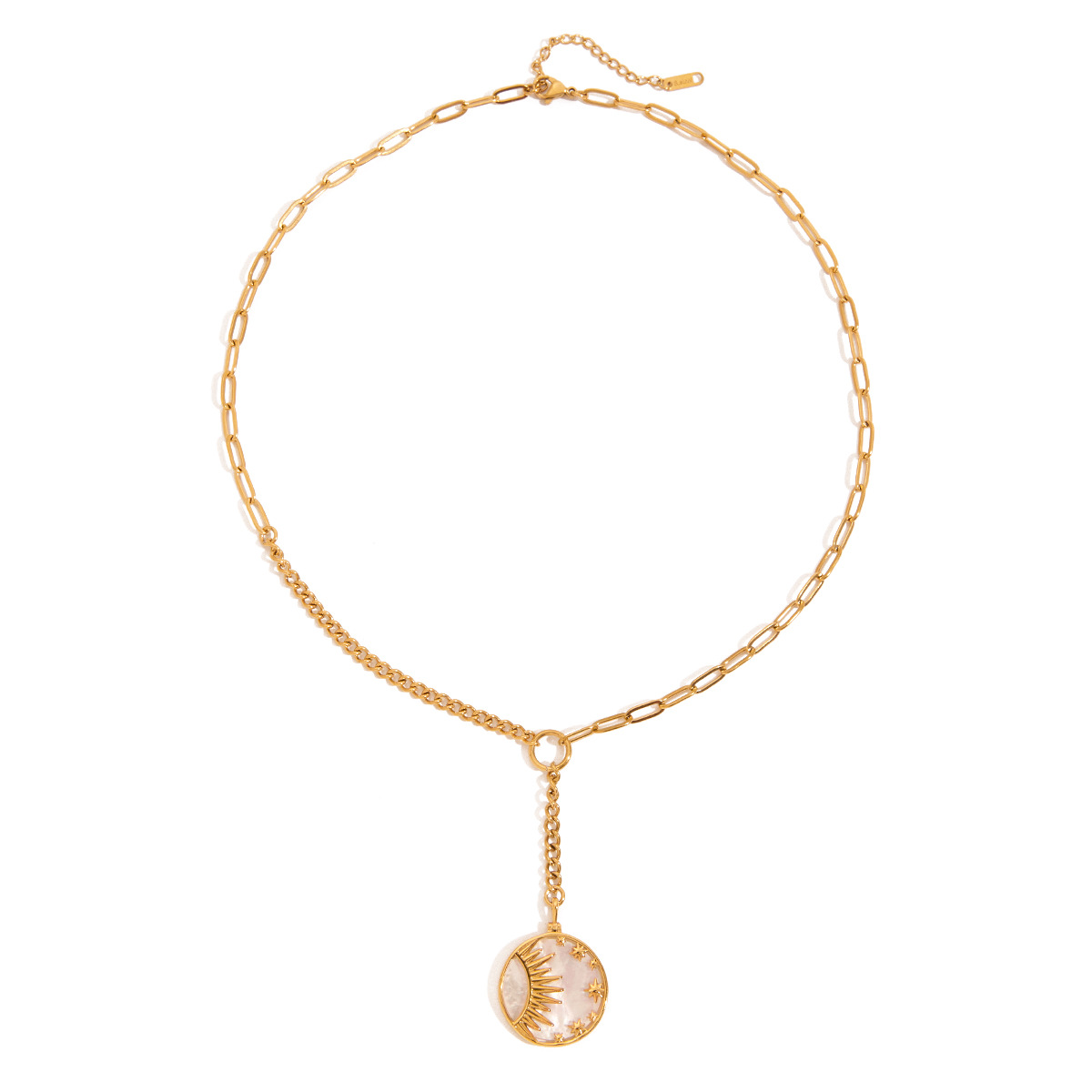 Jie Ding Accesorios de collar de acero inoxidable europeo y americano Accesorios de estilo explosivo transfronterizo de verano femenino Cadena de clavícula de sentido de alta calidad Collar de nicho