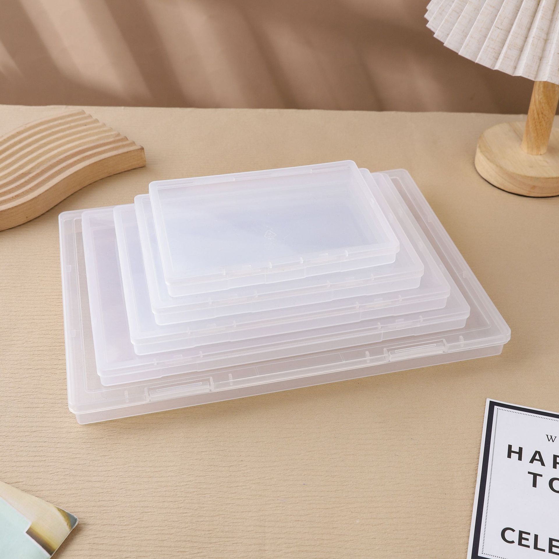 PP收纳盒透明饰品首饰塑料盒儿童玩具拼图画笔整理盒1.7跨境扁盒