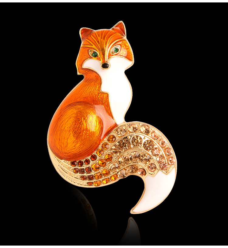 Alloy Material Elegant Cute Pin Fox Alloy Plating Inlay Rhinestones Women's Brooches