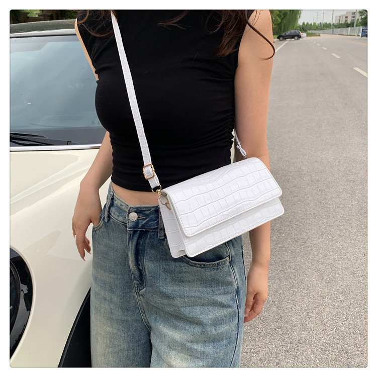 Women's Crossbody Bag Stone Pattern Square Handbag Shoulder Bag_voghion.com