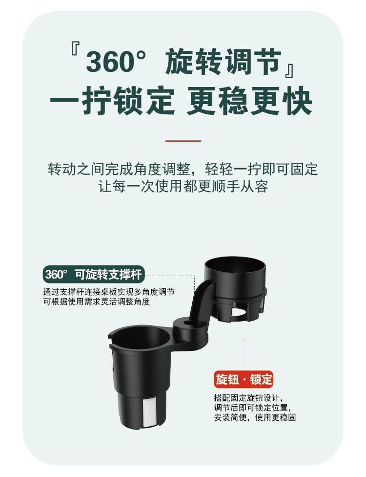 Car-Mounted Multifunctional Cup Holder, Split into Two Parts, Retractable Cup Holder, Drink Holder, Seat Back Storage Rack