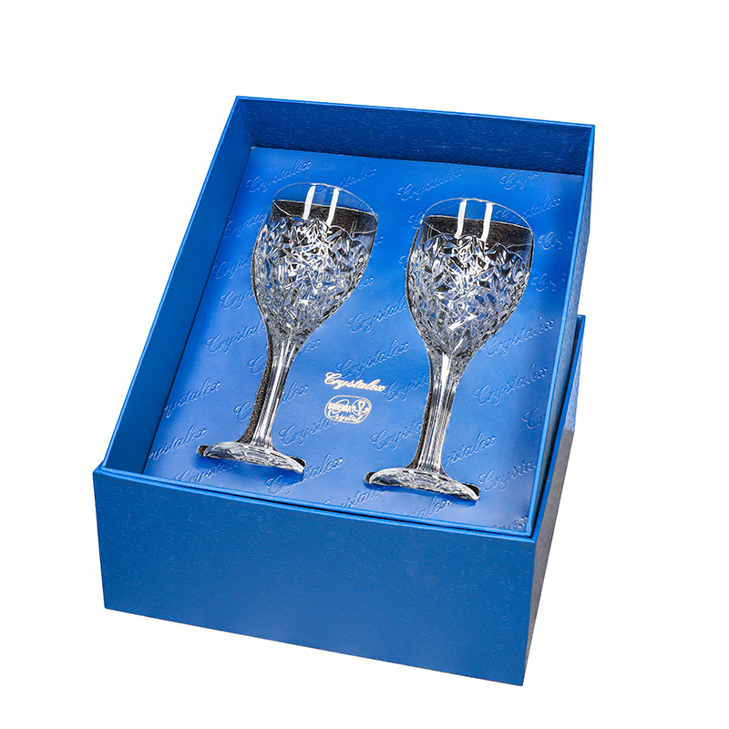 Importación checa de cristal Crystalex vino vino 2 caja de regalo moderna simple taza de textura de alta calidad