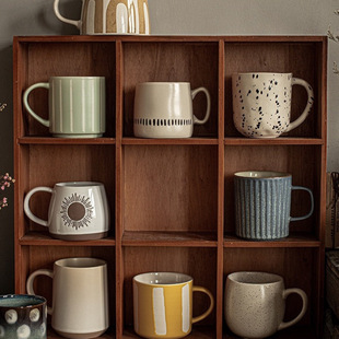Ceramic Blind Box Mug Ins High-Value Water Cup Home Coffee Breakfast Milk Office Worker Student Simple Pure Color