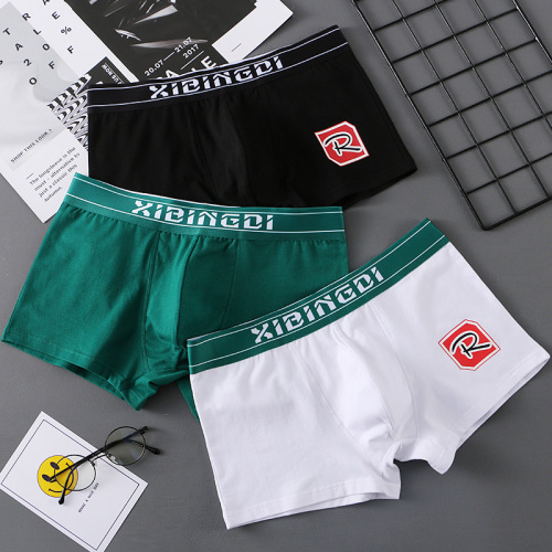 Underwear men's pure cotton boxer summer breathable youth trendy personality boxer shorts boys' large size sports pants