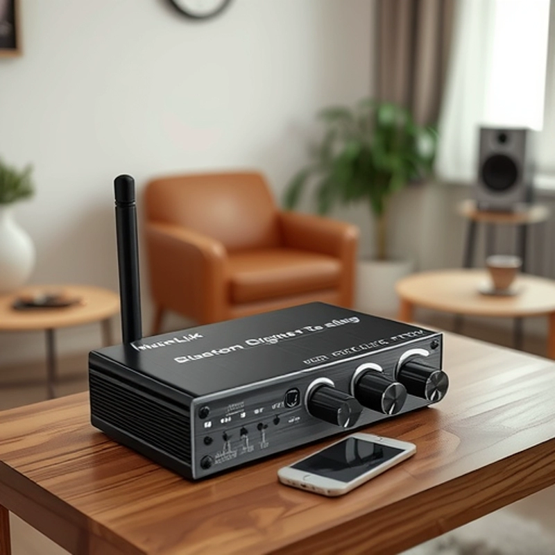 Аудиоресивер T500 Bluetooth 5.4 с усилителем для USB-накопителей и колонок, с пультом ДУ, подключение Plug and Play