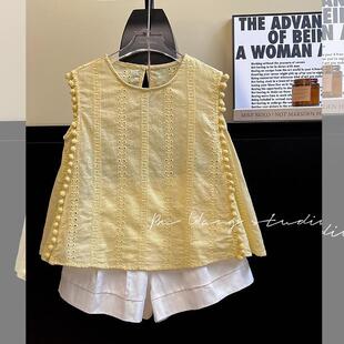 Girls Korean Style Sleeveless Vest Summer New Style Children's Baby Girl Thin Baby Doll Top