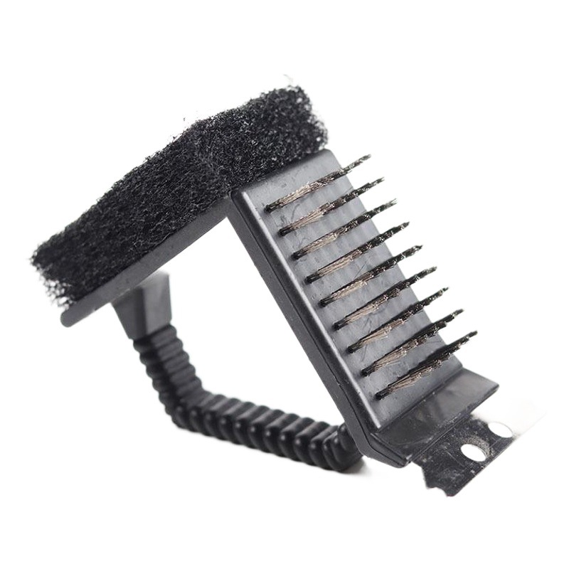 Cepillo de acero para limpieza de barbacoa Cepillo de alambre de ángulo recto tres en uno Cepillo de limpieza de horno de acero inoxidable Cepillo de alambre de hierro