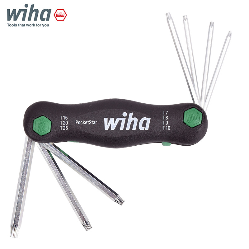 德国wiha威汉折叠梅花内六角扳手进口掌中宝星型六角螺丝刀工具