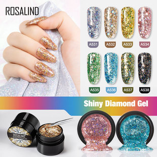 ROSALIND cross-border small cans flash Diamond Nail Polish glue suit sequins Nail Polish glue nail polish broken diamond wholesale
